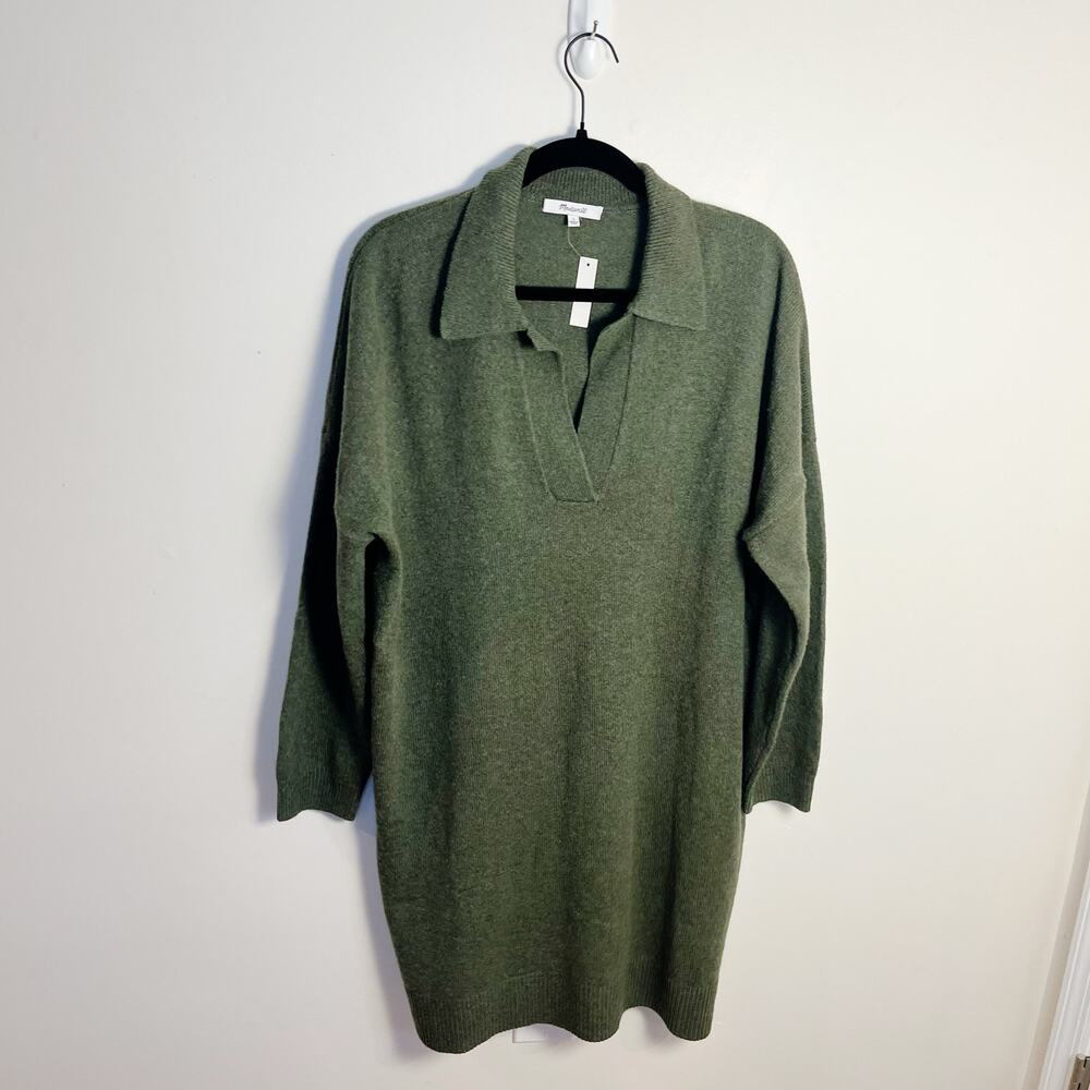 Madewell Olive Long Sleeve Dress - Picture 5 of 9